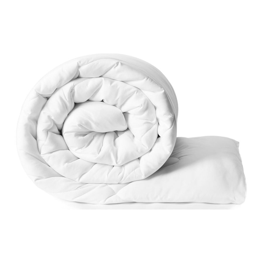 Rolled white comforter