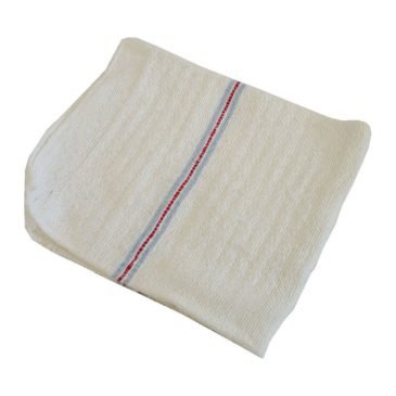 Lightweight natural floor duster with thin red and blue stripe