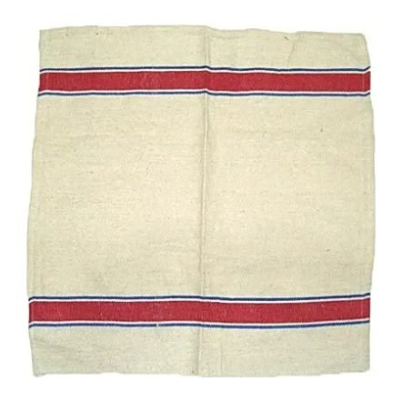 Natural floor duster with red and blue stripes