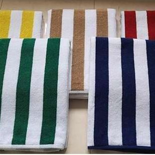 Striped pool towels